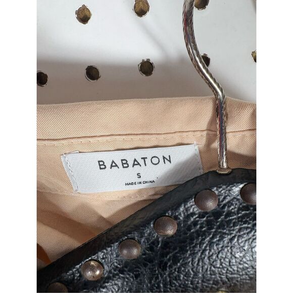 Babton Top Babaton UTILITY SHIRT Peach Button Front Long Sleeve size S - Picture 7 of 7